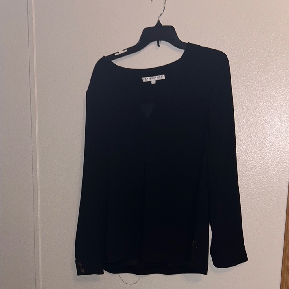 Trina Turk Black Blouse Long Sleeve Top